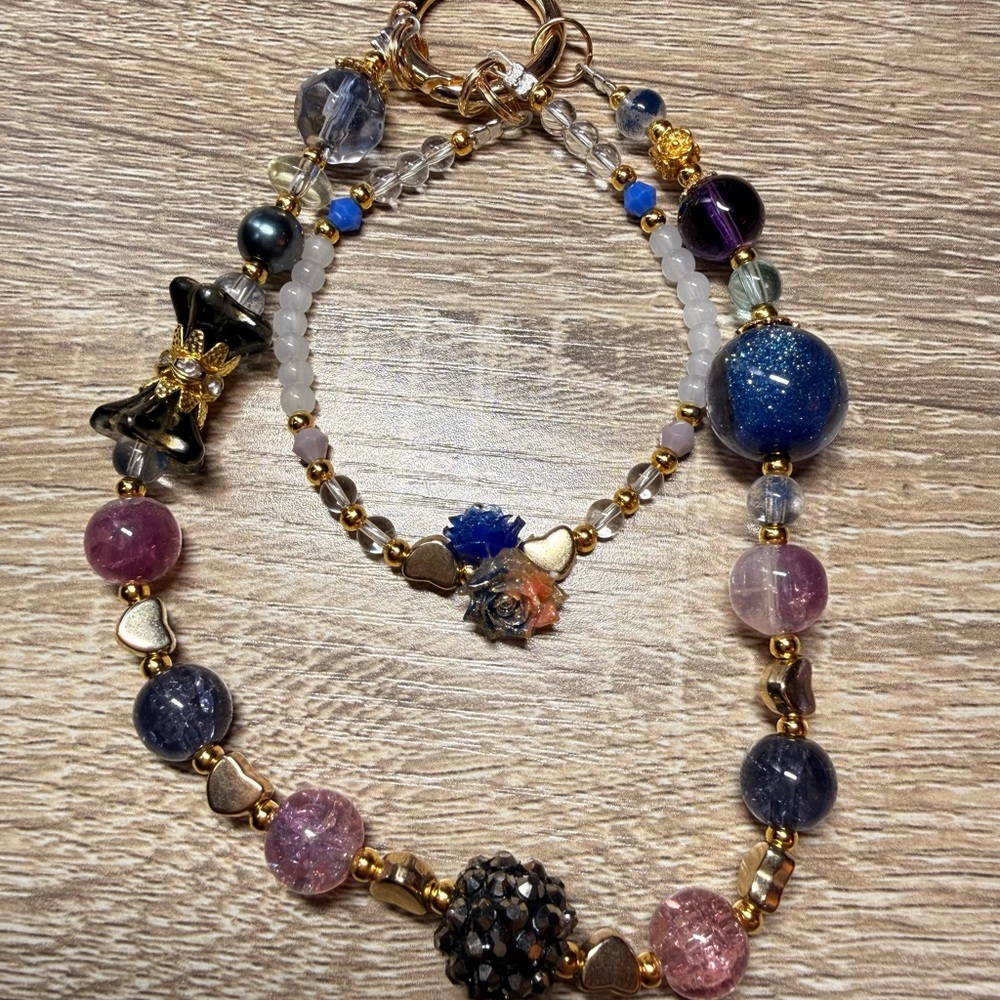 Elegant Multicolor Beaded Phone Chain